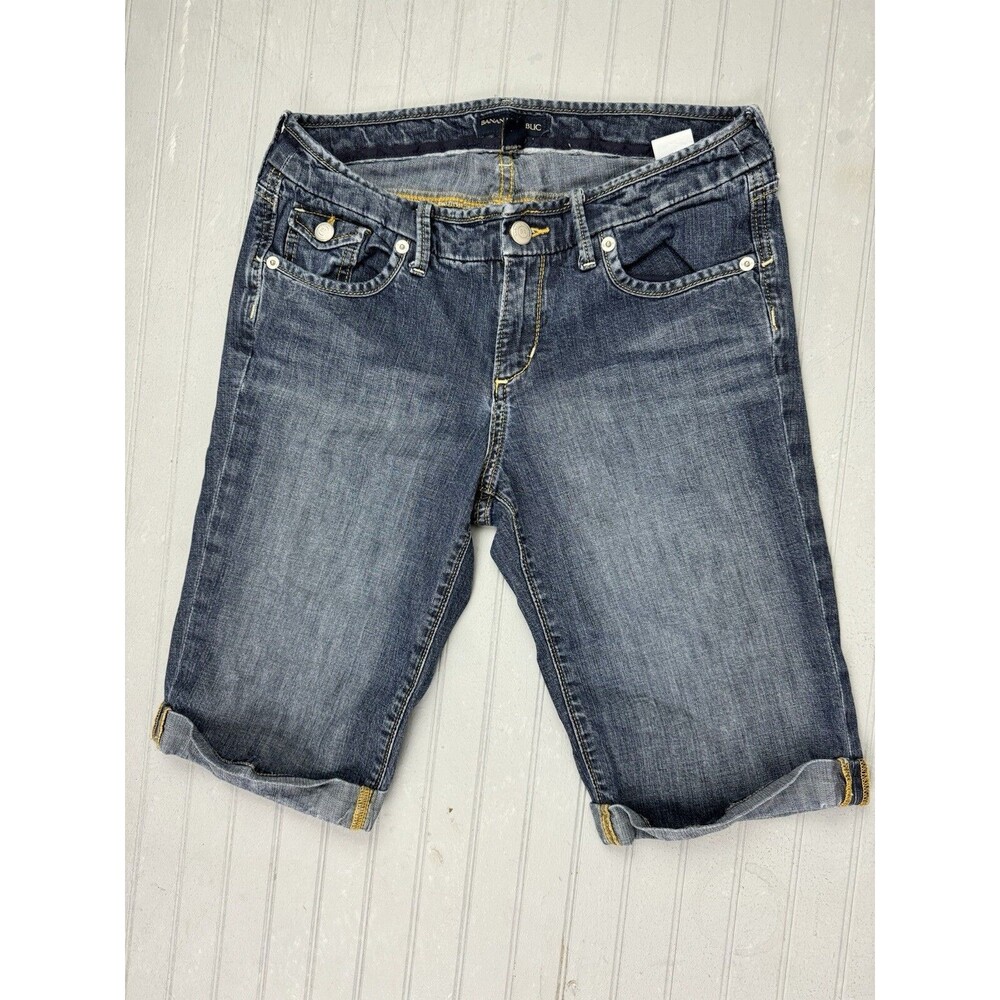 Banana Republic Size 26 2 Womens Shorts Knee Length Jeans Low Rise Stretch Cuff